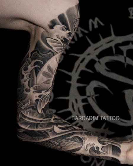 Tattoos - Black and grey japanese sleeve - 133157